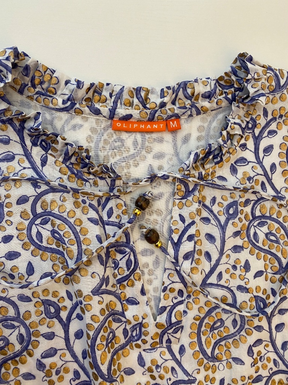 Oliphant Tiered Ruffle Paisley Mini Dress Size Medium - Picture 6 of 16